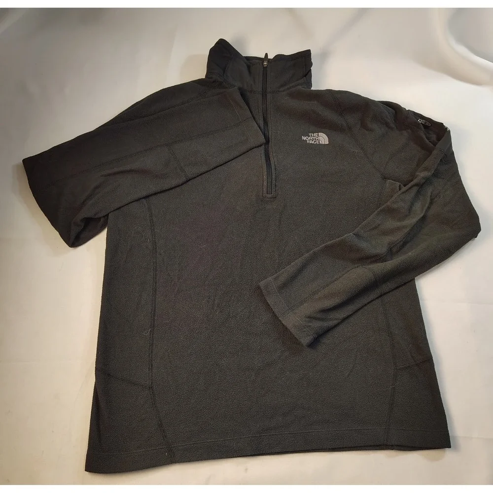 The North Face Mens Sz S FlashDry Quarter Zip Fleece Pullover Gorpcore Black Top